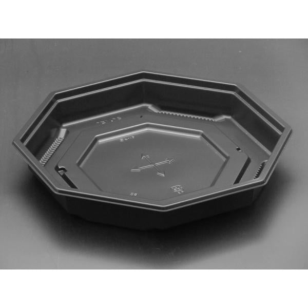 【蓋付き】饗膳八角20B(黒) 【本体50枚・蓋50枚セット】